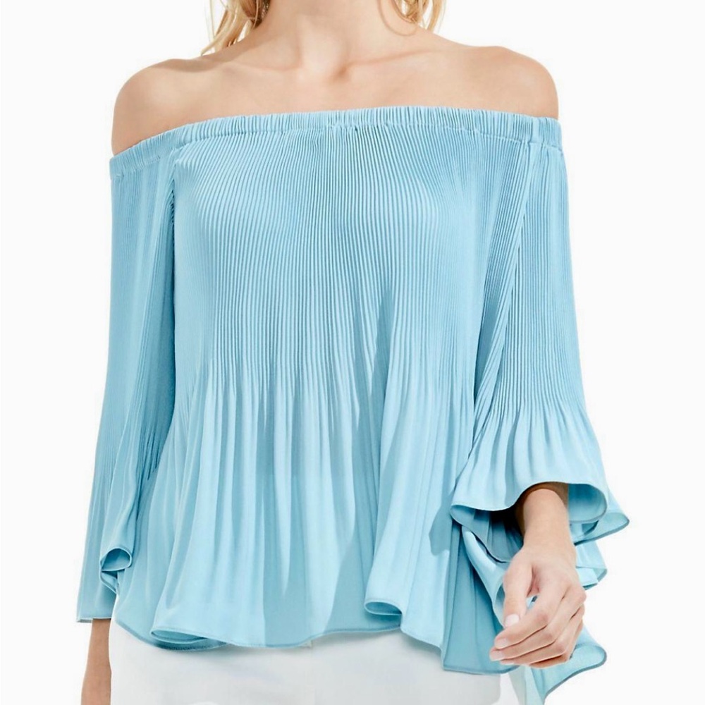 Vince Camuto Off-Shoulder Blue Top